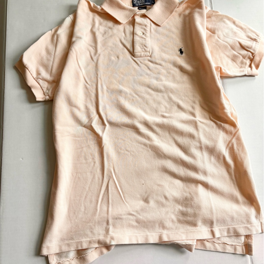 Ralph Lauren Mesh Polo Shirt light peach, L
